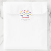 Funky Spring Bloem Patroon Retouradres Ronde Sticker (Tas)