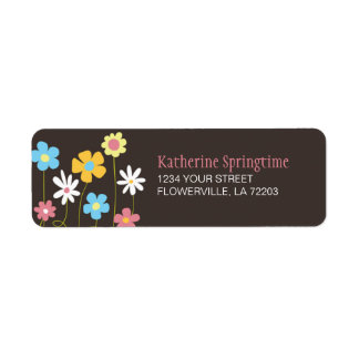 Funky Spring Flowers Etiket