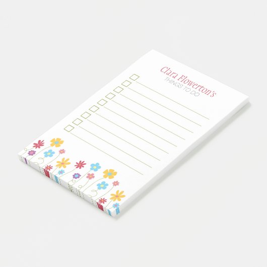 Funky Spring Flowers om lijst te doen Post-it® Notes (Schuin)