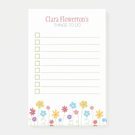 Funky Spring Flowers om lijst te doen Post-it® Notes (Voorkant)