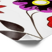 Funky Spring Flowers Seventies Style Perfect Poster (Hoek)