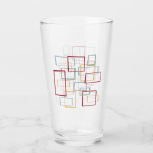 Funky Squares Mid Century Red Blue Green Yellow Glas