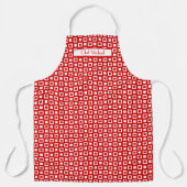Funky Squares Patroon DIY Kleuren Rood Wit SV Schort (Voorkant)