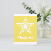 Funky Star Sweet 16 Flat Dank je Notecard Yellow Briefkaart (Staand voorkant)