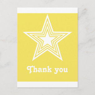 Funky Star Sweet 16 Flat Dank je Notecard Yellow Briefkaart