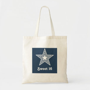 Funky Star Sweet 16 Swag Bag, Donkerblauw Tote Bag
