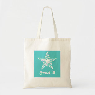 Funky Star Sweet 16 Swag Bag, Turquoise Tote Bag