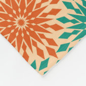 Funky Starburt Blauwgroen en Oranje design Fleece Deken (Hoek)