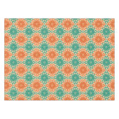 Funky Starburt Blauwgroen en Oranje design Tafelkleed (Voorkant (Horizontaal))
