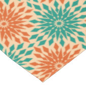 Funky Starburt Blauwgroen en Oranje design Tafelkleed (Gekanteld)