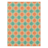 Funky Starburt Blauwgroen en Oranje design Tafelkleed (Voorkant)