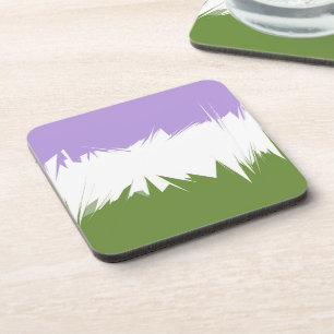 Funky Stijlige ZigZag Abstract Genderqueer Pride V Bier Onderzetter