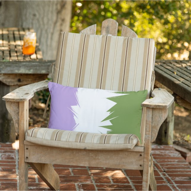 Funky Stijlige ZigZag Abstract Genderqueer Pride V Buitenkussen (Stoel)