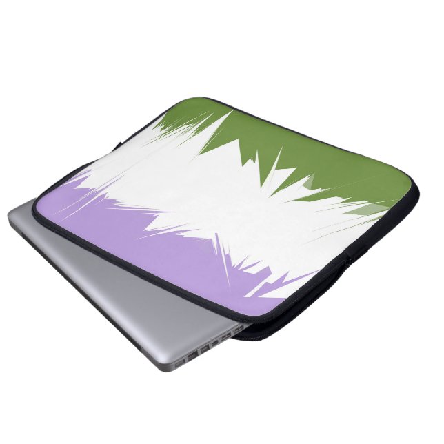 Funky Stijlige ZigZag Abstract Genderqueer Pride V Laptop Sleeve (Voorkant onderkant)