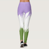 Funky Stijlige ZigZag Abstract Genderqueer Pride V Leggings (Achterkant)