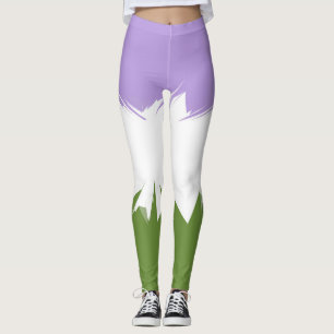 Funky Stijlige ZigZag Abstract Genderqueer Pride V Leggings