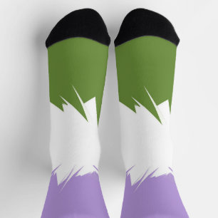 Funky Stijlige ZigZag Abstract Genderqueer Pride V Sokken