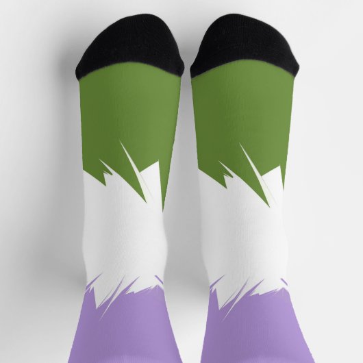 Funky Stijlige ZigZag Abstract Genderqueer Pride V Sokken (Top)