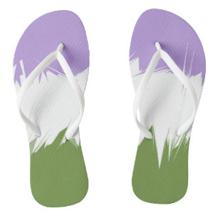 Funky Stijlige ZigZag Abstract Genderqueer Pride V Teenslippers