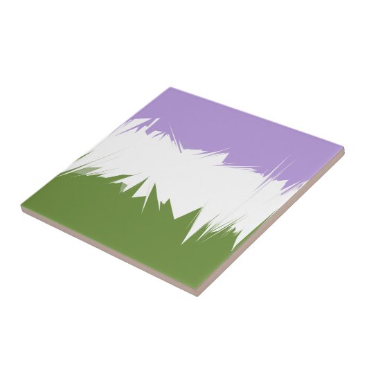 Funky Stijlige ZigZag Abstract Genderqueer Pride V Tegeltje (Zijkant)