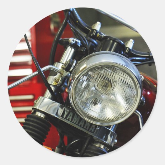 Funky stijlvolle rode motorfiets Sticker (Voorkant)