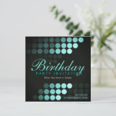 Funky Stippen Blues Birthday Party Invitation Kaart (Staand voorkant)