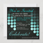 Funky Stippen Blues Birthday Party Invitation Kaart (Achterkant)