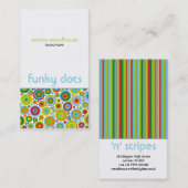 Funky Stippen "N" Stripes verticaal Visitekaartje (Voorkant / Achterkant)