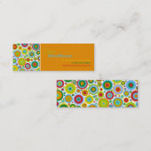 Funky Stippen Oranje Mini Visitekaartje (Voorkant / Achterkant)