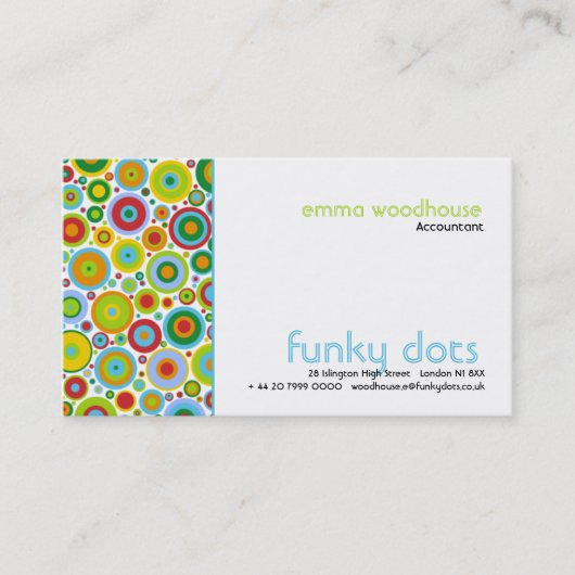 Funky Stippen Visitekaartje (Voorkant)