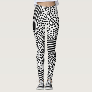Funky Stippenlijn Vet Gedessineerde Leggings
