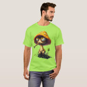 Funky Stoned Paddenstoel Cartoon T-Shirt (Voorkant volledig)