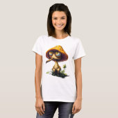 Funky Stoned Paddenstoel Cartoon T-Shirt (Voorkant volledig)