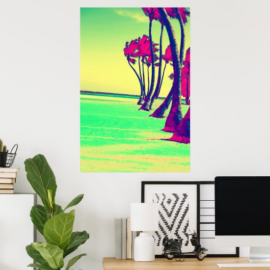 funky strand design Afdrukken Poster (Thuiskantoor)