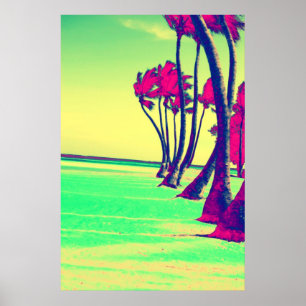 funky strand design afdrukken poster