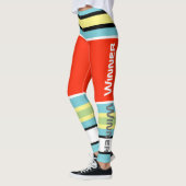 Funky Strepen Lijnen Winner Power Leggings (Links)