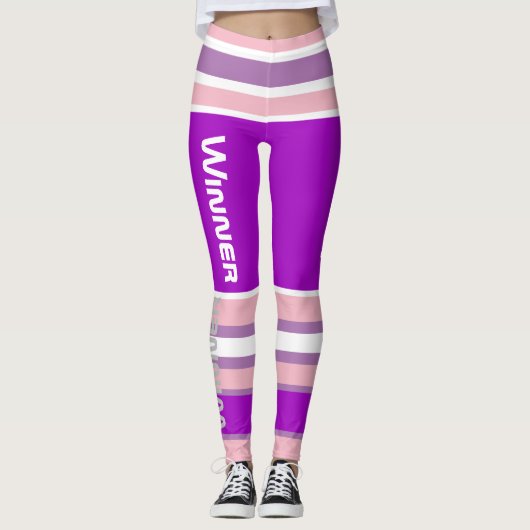 Funky Strepen Lijnen Winner Power Leggings (Voorkant)