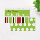 Funky Stripe Christmas Gift Label Visitekaartje (Bureau)