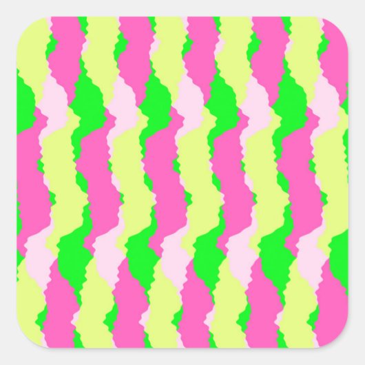 Funky Stripes 2011 Vierkante Sticker (Voorkant)