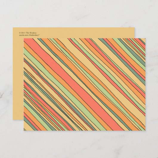 Funky Stripes briefkaart (Voorkant / Achterkant)
