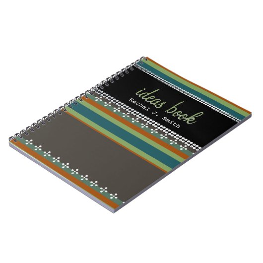 Funky Stripes Custom Name Ideas Book Notitieboek (Linkerzijde)