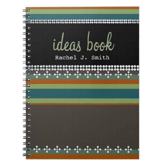 Funky Stripes Custom Name Ideas Book Notitieboek (Voorkant)