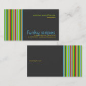 Funky Stripes Dark Grey Visitekaartje (Voorkant / Achterkant)