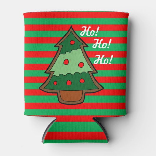 Funky Stripes en kerstboom Blikjeskoeler (Voorkant)