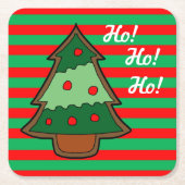 Funky Stripes en kerstboom Kartonnen Onderzetters (Voorkant)