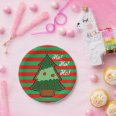 Funky Stripes en kerstboom Papieren Bordje (Feest)