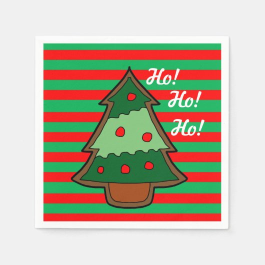 Funky Stripes en kerstboom Servet (Voorkant)