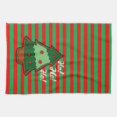 Funky Stripes en kerstboom Theedoek (Horizontaal)