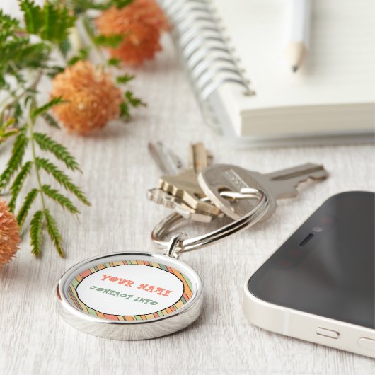 Funky Stripes ID-label Sleutelhanger (Zijkant)