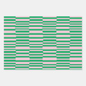 Funky Stripes in Roze en Groen Inpakpapier Vel (Voorkant)